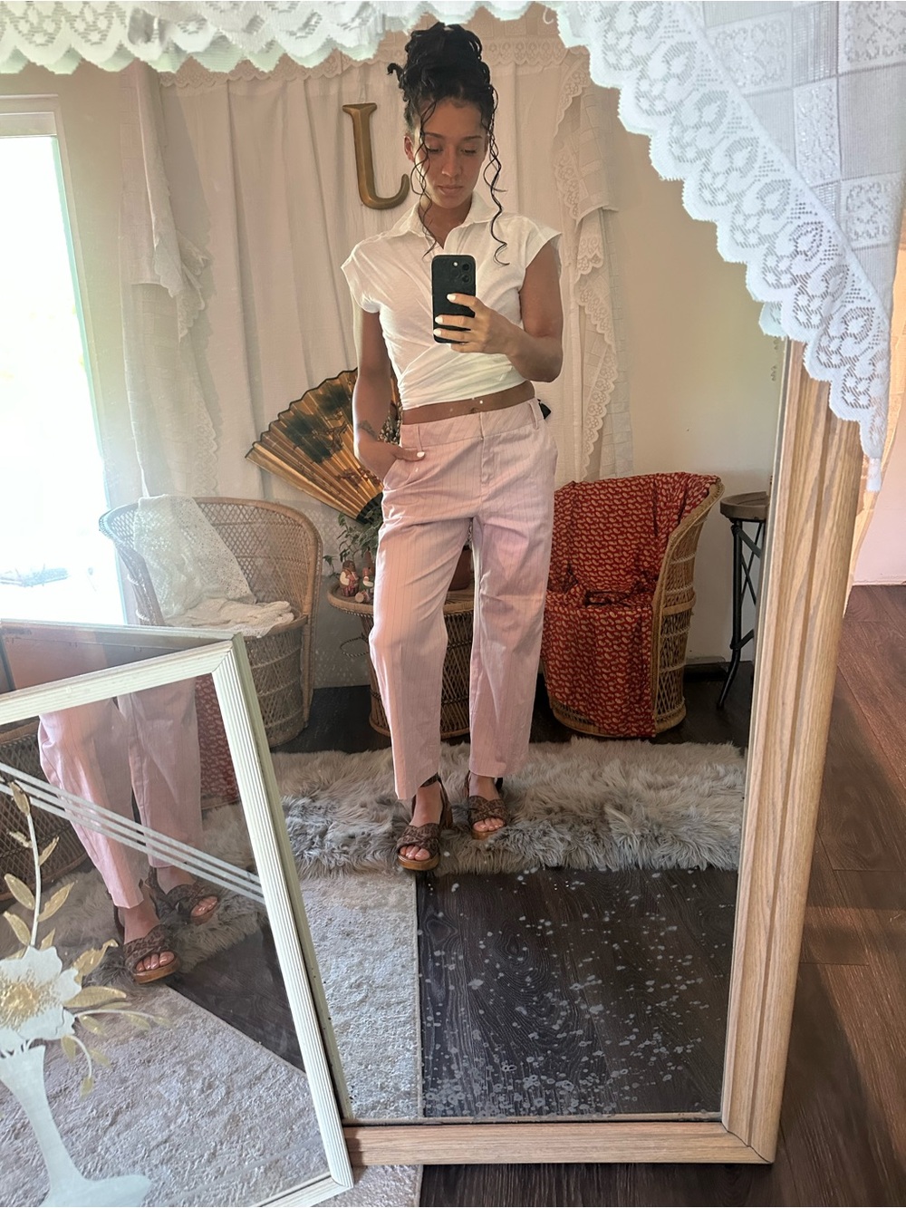 Bandolino Light Pink Straight-Leg Trousers